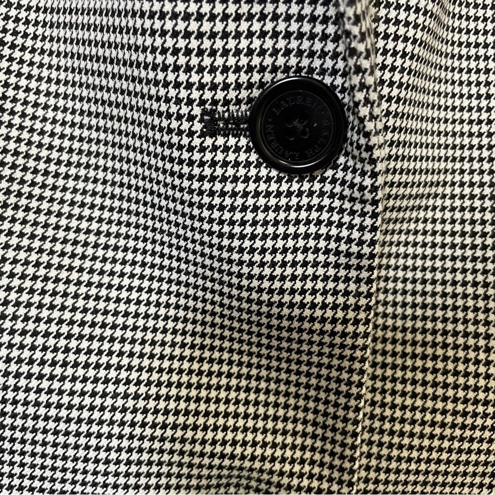 Lauren Ralph Lauren Houndstooth black and white Blazer 10 - Picture 6 of 13